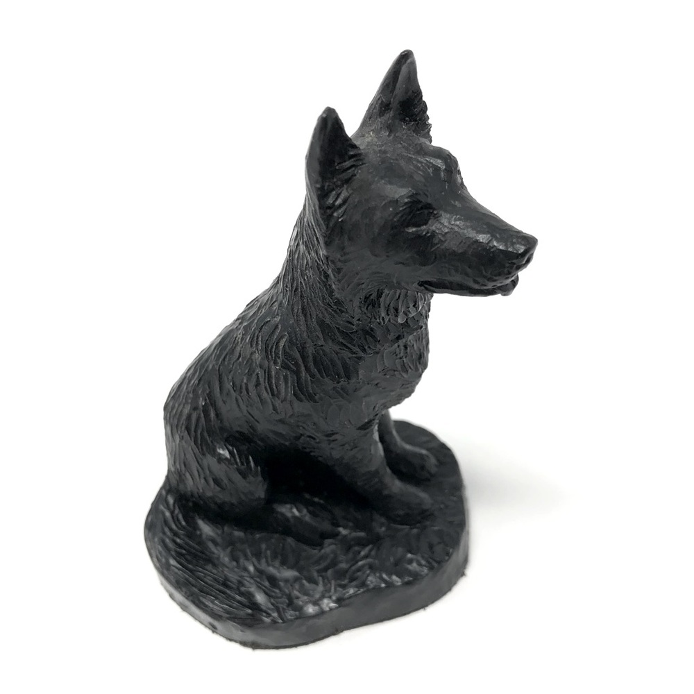 German Shepherd / Alsatian vintage dog figurine made from British coal